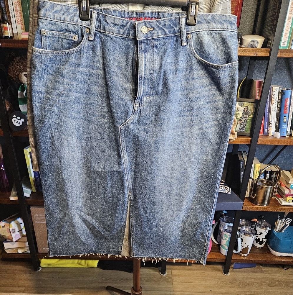 Lucky Brand Blue Midi Skirt